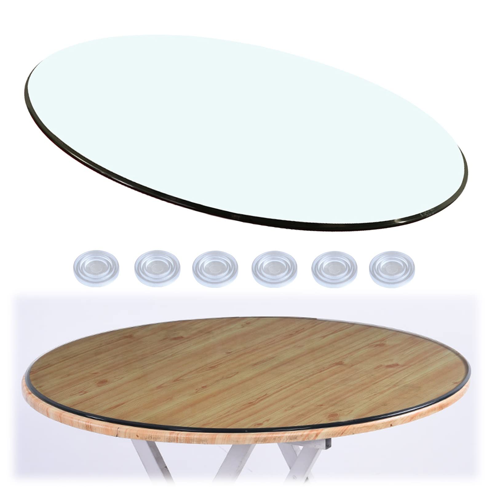 Table de cuisine moderne avec plateau verre rond robuste et élégant
