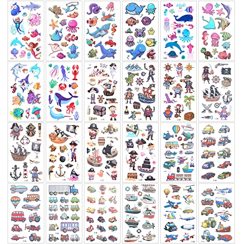 VinDox Tatouages ​​pour Enfants, Autocollants Lumineux pour Enfants, Tatouages ​​éphémère,Tatoo Imperméable Pour Garçons Et Filles,Cadeaux De Décoration D'anniversaire(30 pièces)(requin + Dinosaure) Cover