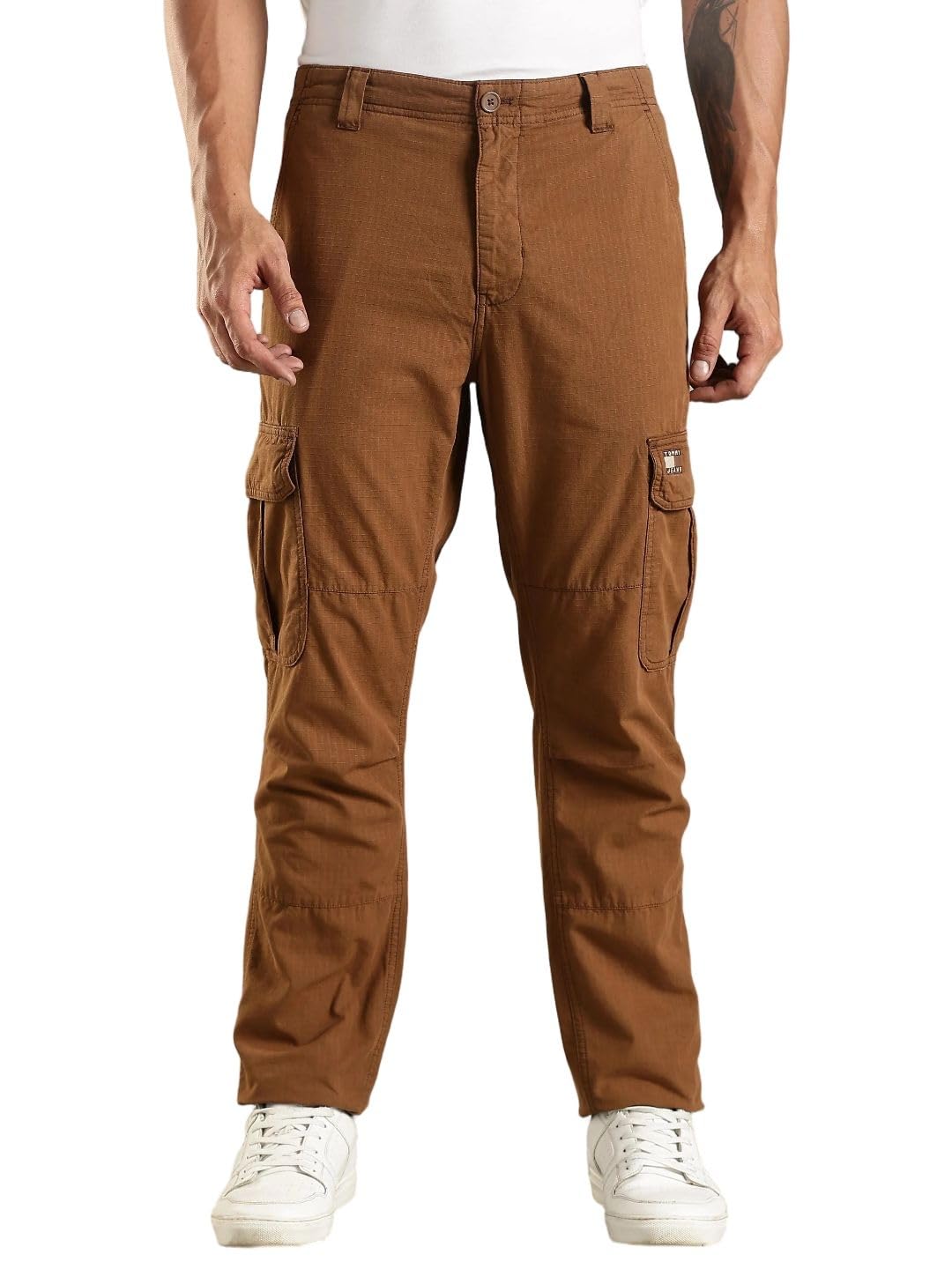 Straight Fit Solid Mid Rise Cargo-image-20