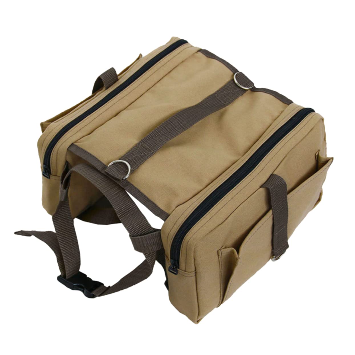 FOMIYES Zaino Esterno per Cani di Cotone, Borsa da Trekking per Cane Tasche Laterali e Cintura Stabile, per Escursioni e Campeggio