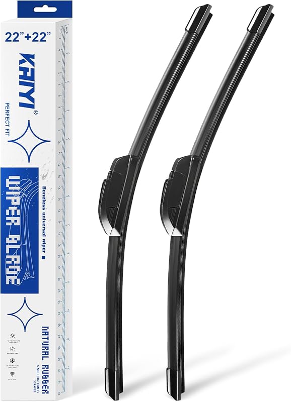 Palhetas do limpador de para-brisa dianteiro KAIYI 22" para Dodge Ram, Challenger e Charger – Par