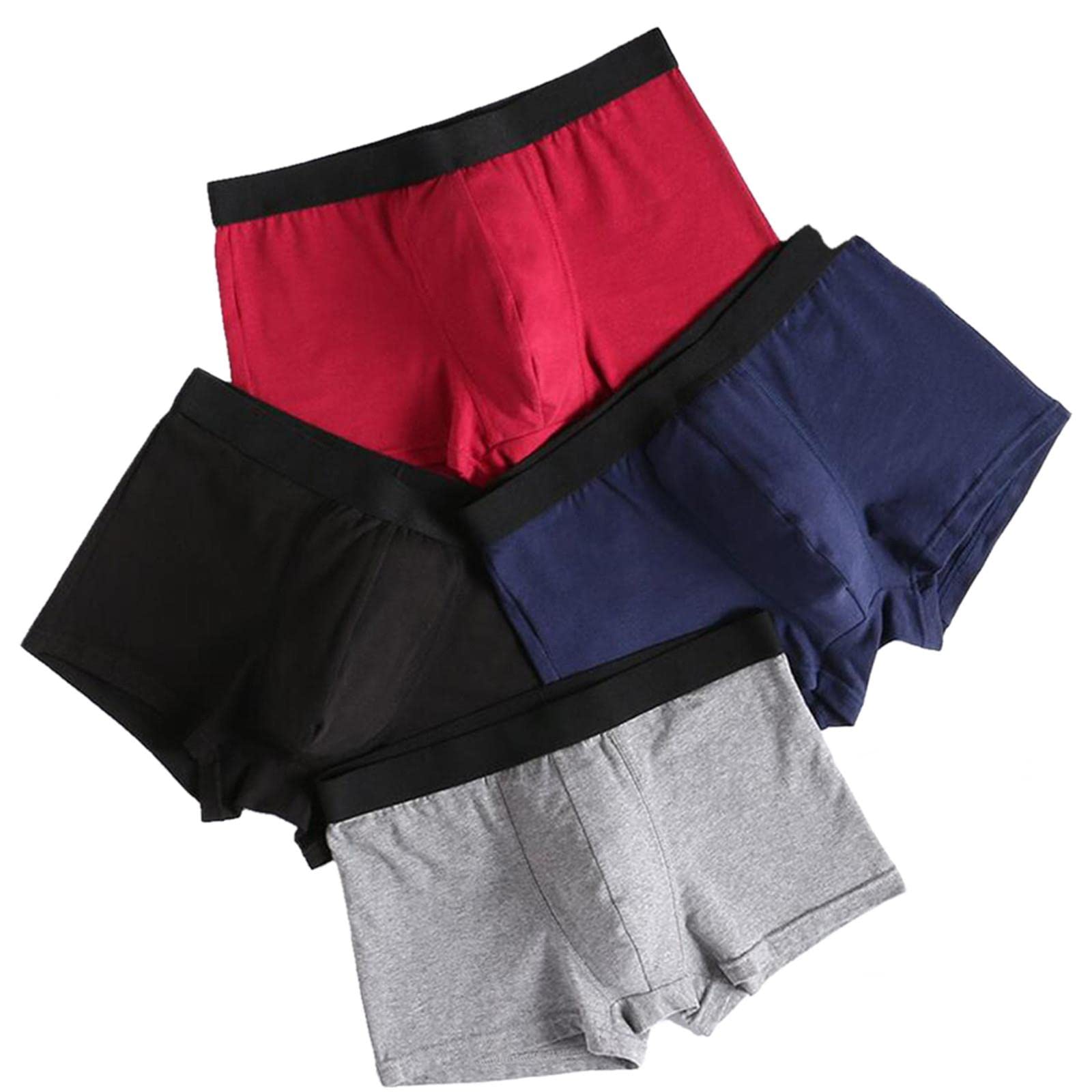 Mutande Uomo Boxer in Cotone da Uomo 4 Pezzi-4 PCS,Asian L