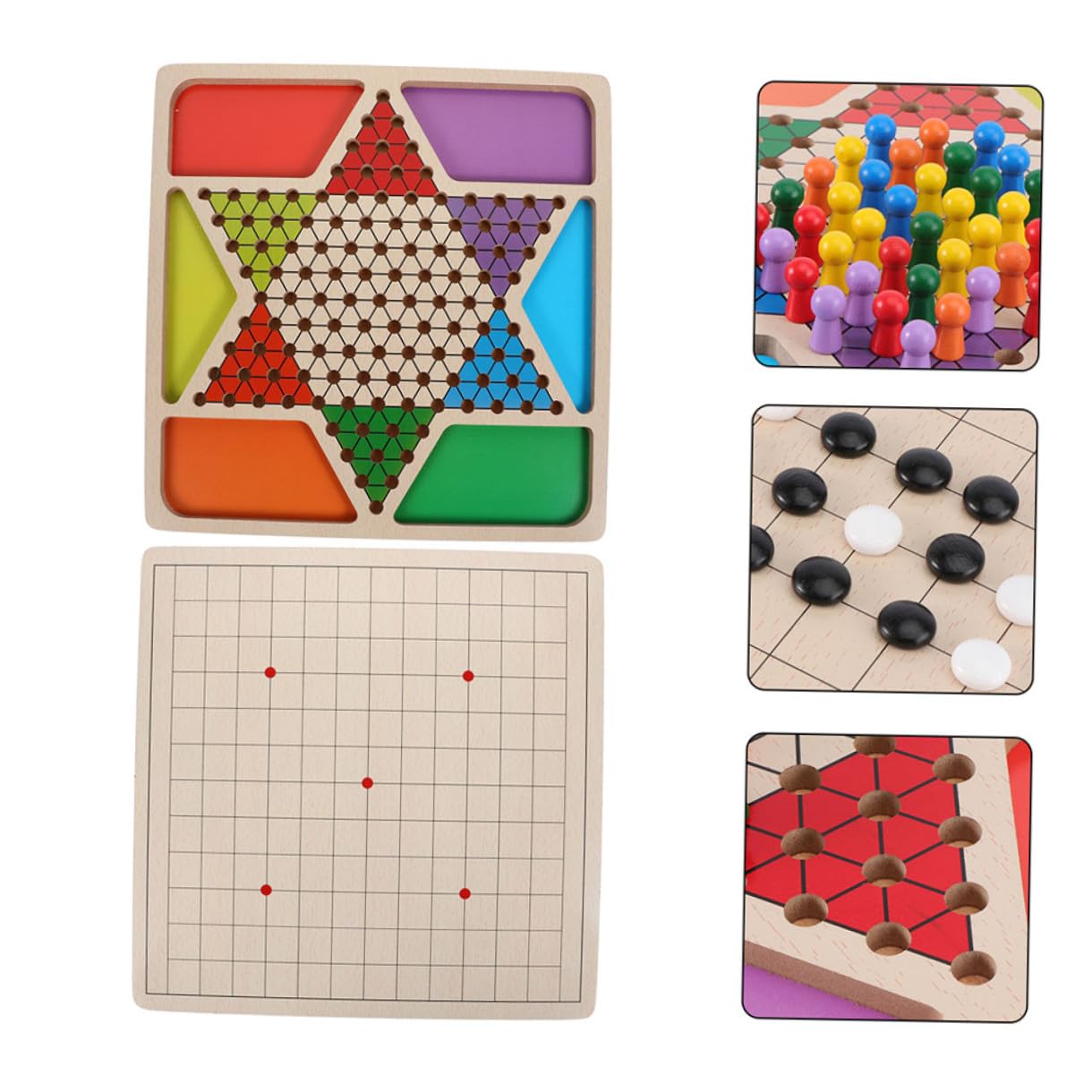Jeu de Dames Gobang Jeu de Société Créatif et Coloré en Bois pour Garçon et Filles Jouet Éducatif Léger Toucher Confortable pour Moments en Famille