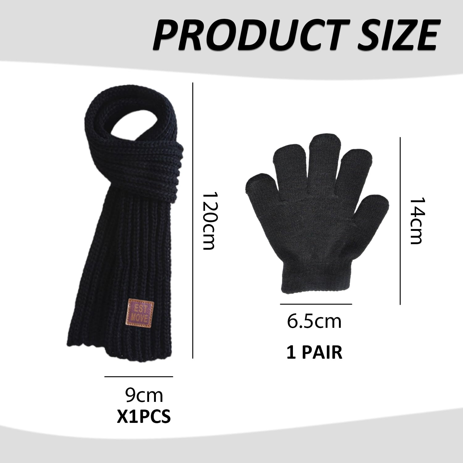 1 Bufanda Para Niños Y 1 Par De Guantes Abrigados, Bufanda Abrigada Para Niños, Bufanda De Punto Suave, Guantes De Punto, Guantes De Invierno