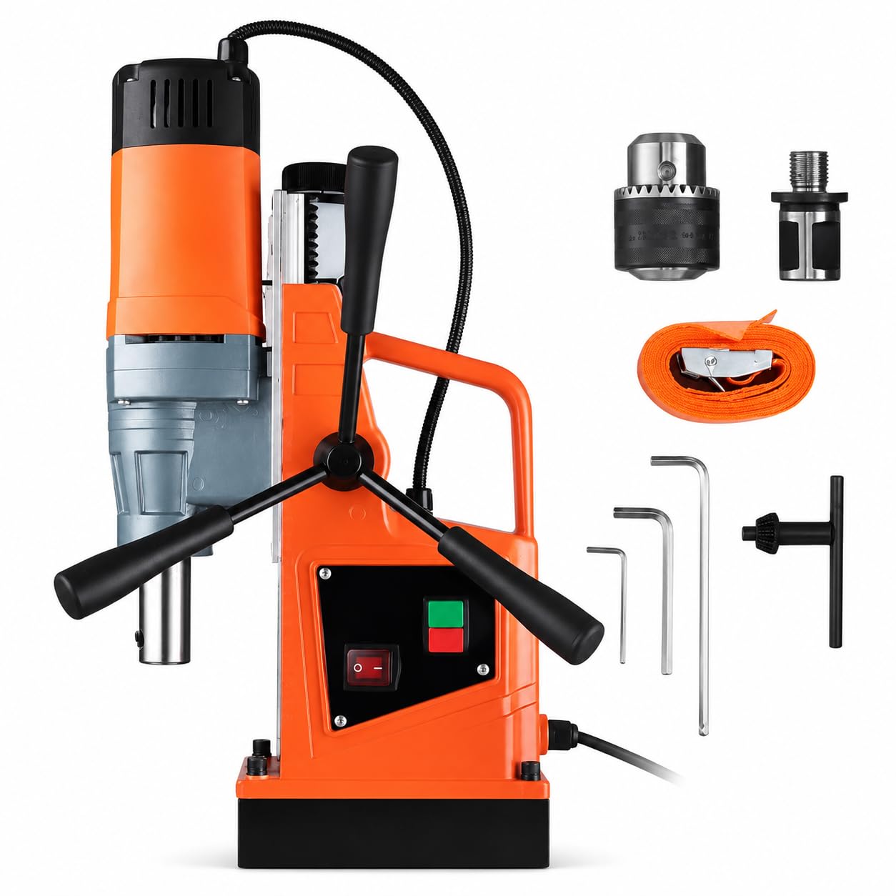 Magnetische Bohrmaschine, elektrische Mag Bohrmaschine mit stufenloser Geschwindigkeit, umgekehrter Richtung, 16 mm Bohrdurchmesser für Metall- und Holzanwendungen