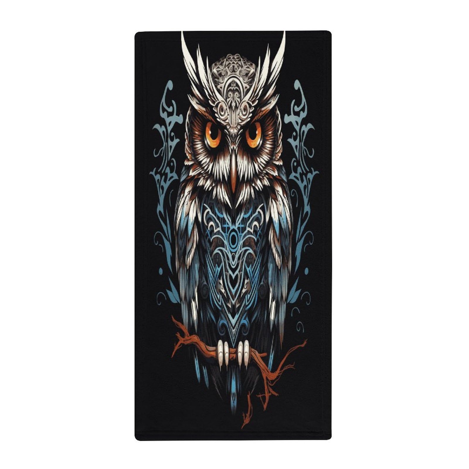 FekiLoot Owl Hand Towels Coral Velvet Highly Absorbent Towel,Classic Luxury Printed Hand Towels Soft Hands Face Towel for Bathroom Kitchen Salon Workout 13.8 X 28.7 in