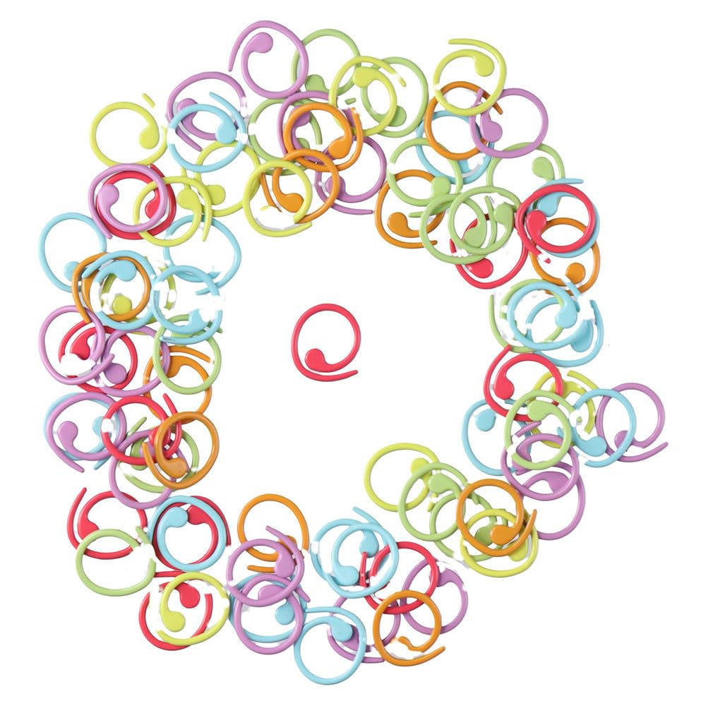 HomeSoGood 100Pcs Crochet Stitch Markers,Colorful Knitting Stitch Rings with Hook Markers,Knitting Needles Stoppers Crochet Locking Sewing Accessories