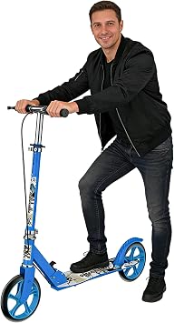 Kick Scooter for Adults Teens Kid Foldable Lightweight Sport Scooters with Hand Brake Adjustable Height Folding, Large Wheels Durable Load 300 LBS