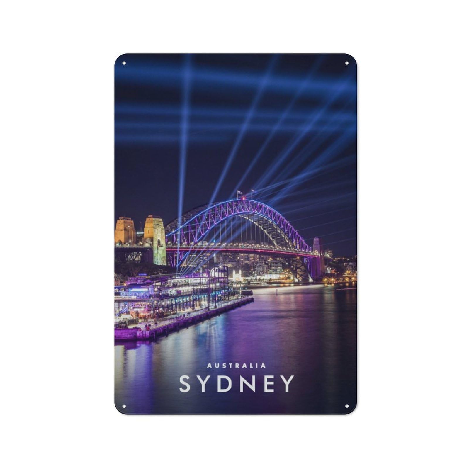 Junmoney Sydney Australia Retro Tin Wall Plaque 30X20cm For Studio Or Craft Room, Winter Wall Decor For Creative-Space Collectors