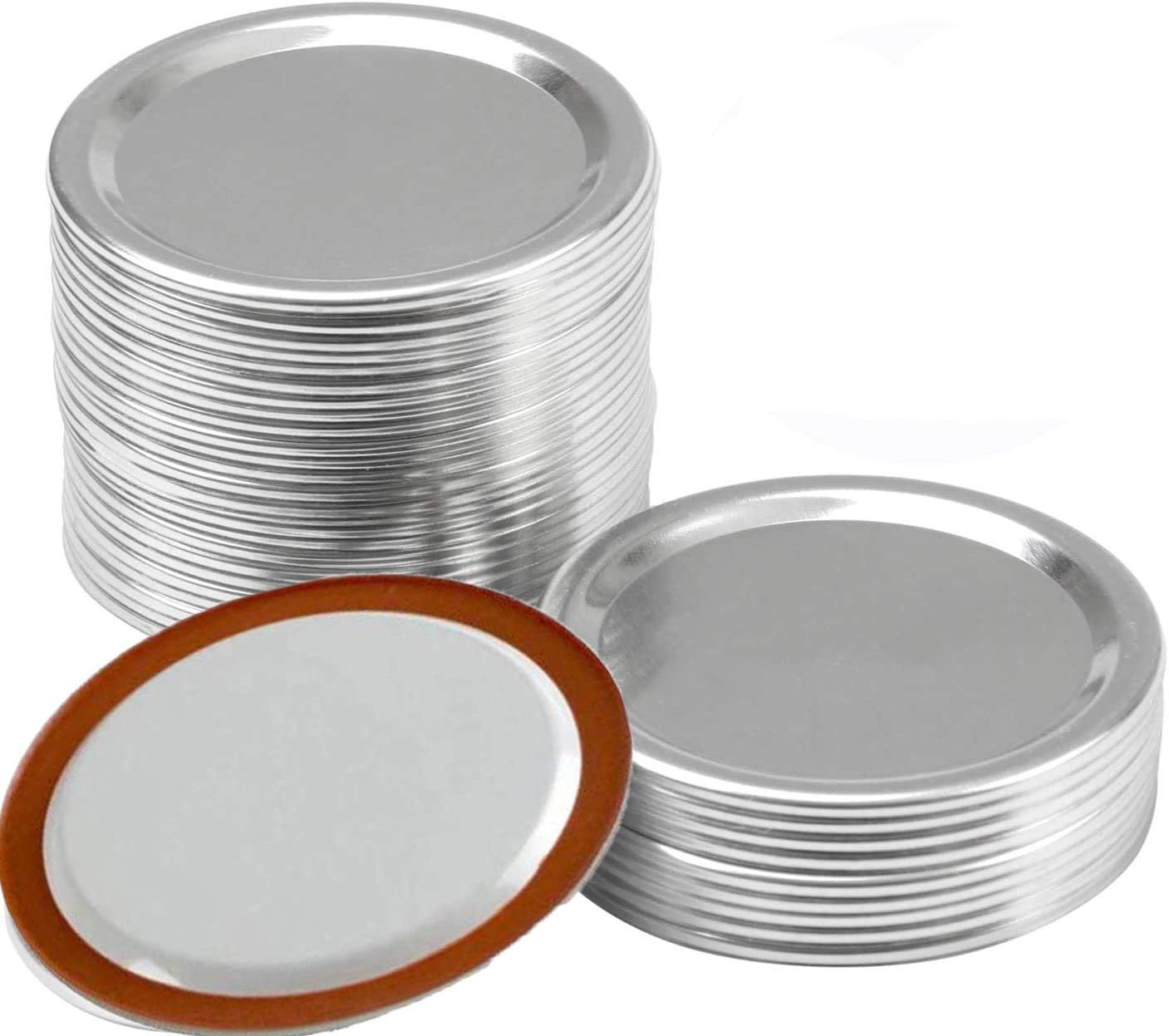 Regular Mouth Canning Lids, Lids for Mason Jar Canning Lids (24 wide lids＋ 24 wide bands)