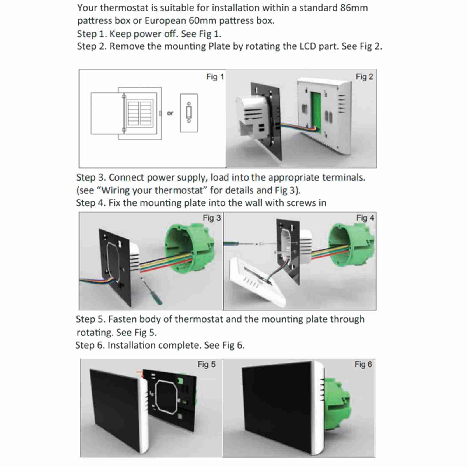 FTVOGUE Termostato WiFi Inteligente con Pantalla Táctil LCD 4.8", Compatible con Home, Programable 5+1+1 Seis Periodos para Caldera de Agua Gas Calefacción, con Función de Bloqueo y (Wi-Fi T)
