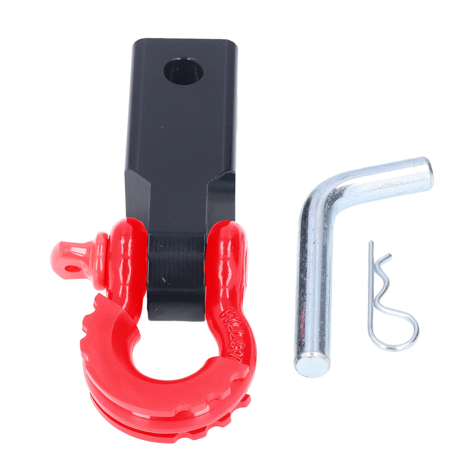 Akozon2 -calowy Uniwersalny Odbiornik Hitch Hitch Galwaniowane Stalowe Odzyskiwanie Pojazdów Holowniczych Samochodów Ciężarowych i Jeepów do Domu (BLACK) (czerwony)