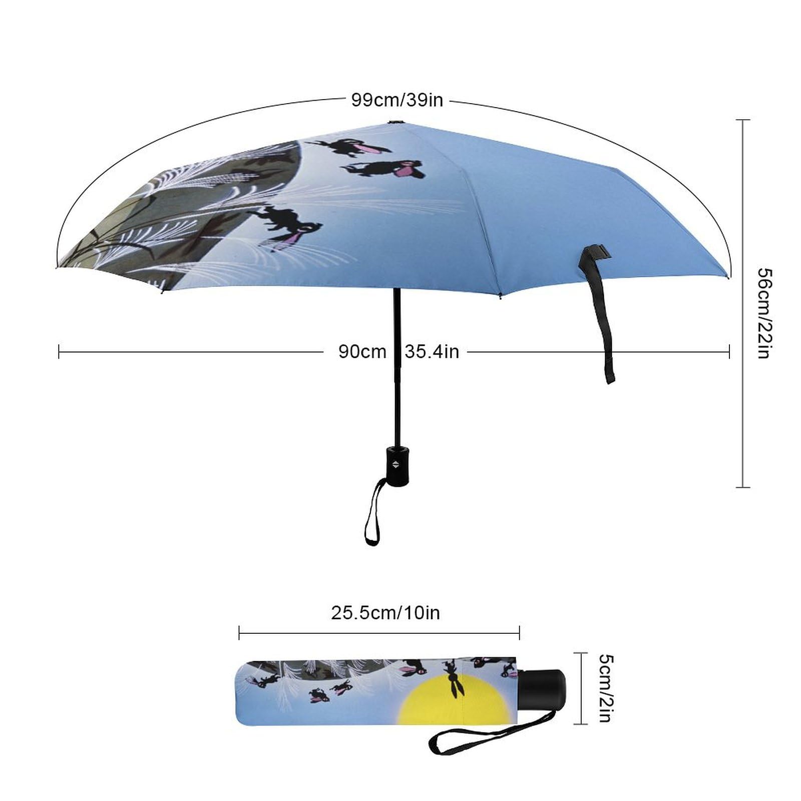 Amazon.co.jp: 藤城清治 幸せを呼ぶ満月とうさぎ 折りたたみ傘 軽量