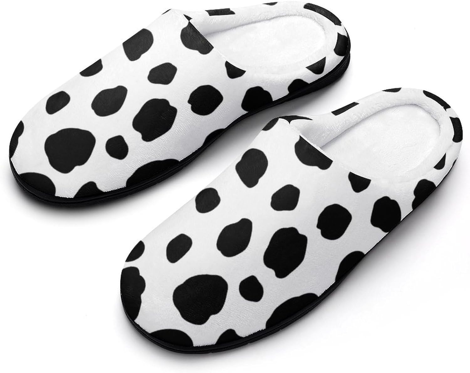 Dalmatian Print Women's House Slippers Memory Foam Warm Shoes Spa Rubber Sole Indoor Outdoor