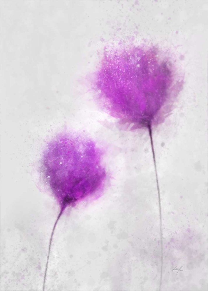 CANVAS-FRAMED-with-AMERICAN-BOX Eternal Spring 2 Roko Ken - Floral vertical Art print Purpl Floating frame 49_X_35_in