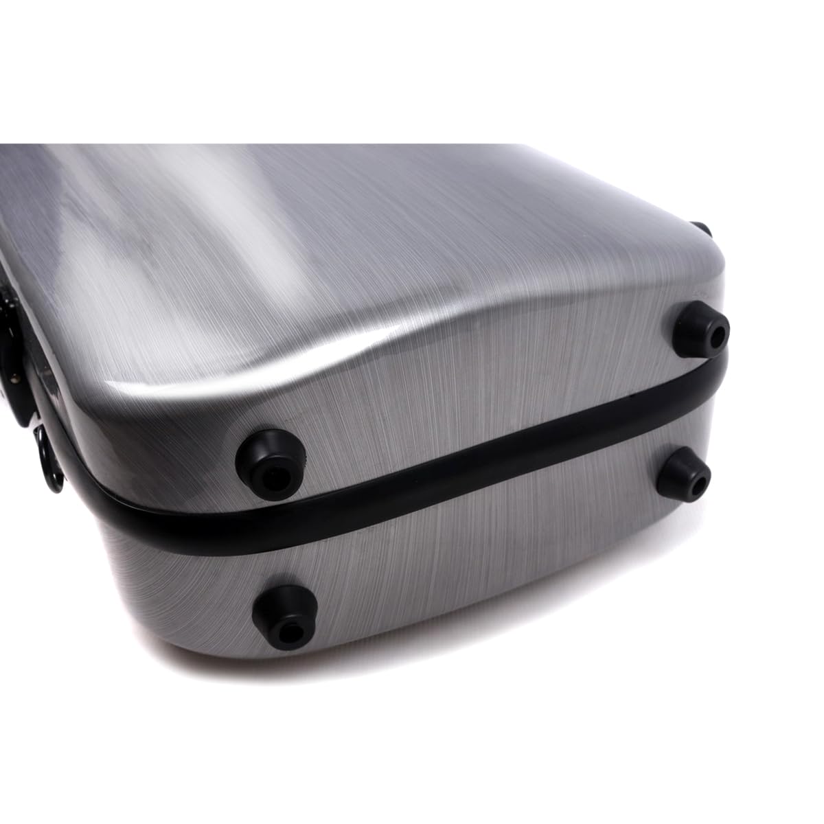 Funda para violín 4/4 de tamaño completo de fibra de carbono oblonga carcasa rígida rectangular funda de violín acolchado suave con correas traseras y bolsa para partituras (plata)