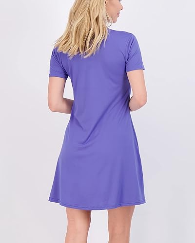 Miniatura 3 de Real Essentials Paquete de 3 Vestido de manga corta súper suave para mujer, suelto, casual, liso, simple, camiseta de verano (disponible en Plus)