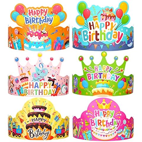 DPKOW 24pcs Colourful Birthday Party Hats Cover