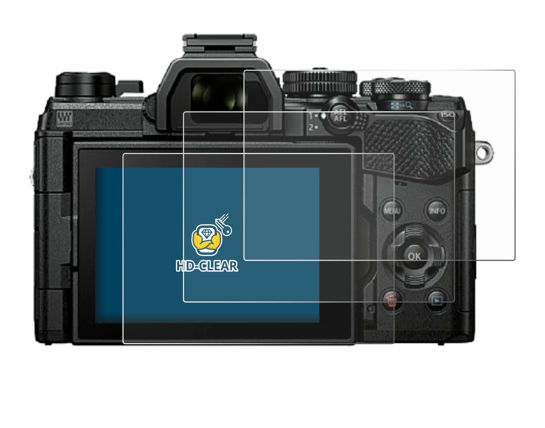 3x Anti-Riflesso Vetro Pellicola Protezione per OM System OM-3 Proteggi Schermo 4068489697261