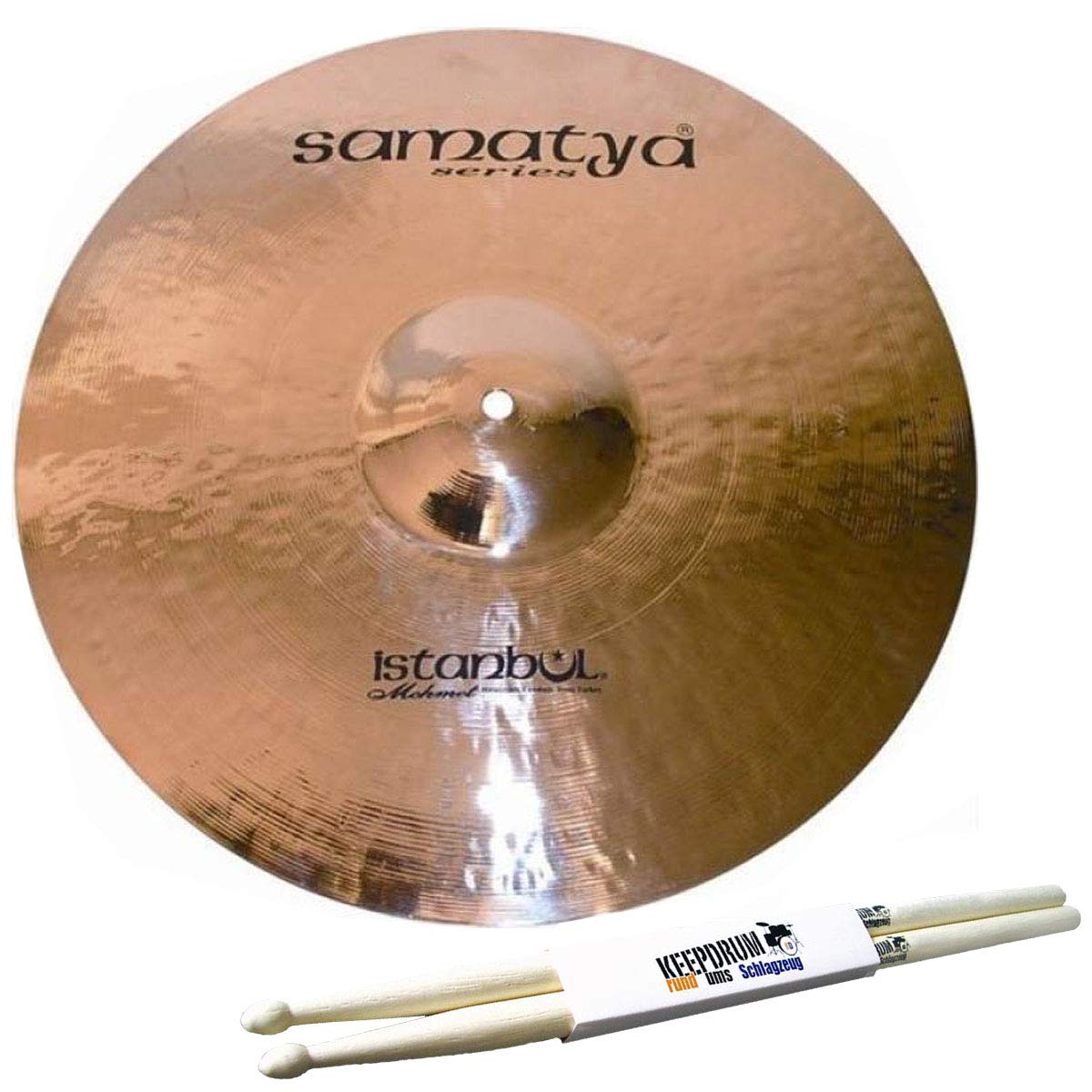Istanbul Mehmet Samatya Brilliant Ride 20" Becken + keepdrum Drumsticks