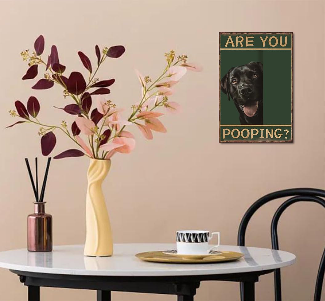 Bathroom Decor Vintage Are You Pooping Metal Sign Labrador Decor Funny Labrador Retriever Gifts For Toilet Bathroom 8x12 Inch - Image 5