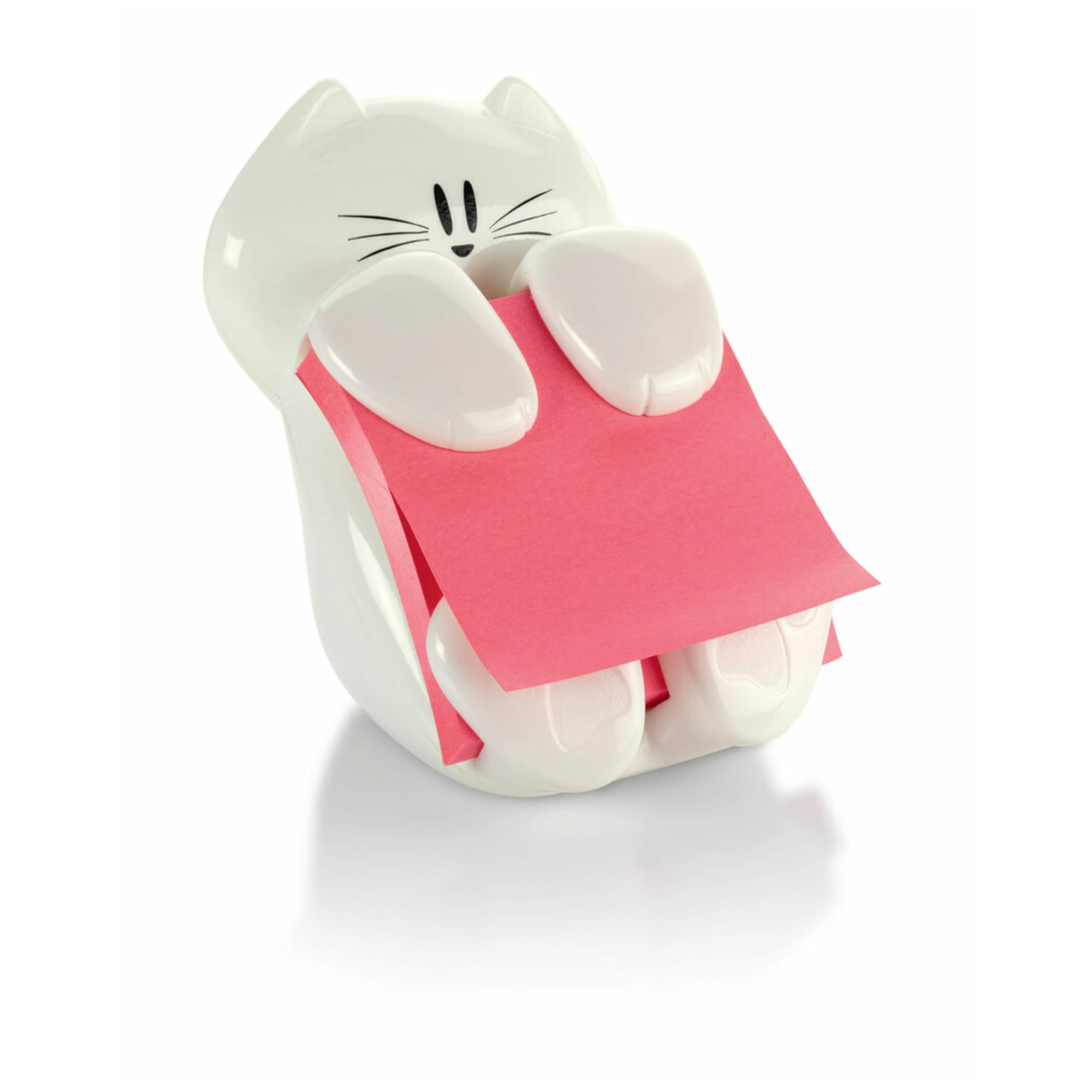 Post-it Pop-Up-Zettelspender, Katzen-Design, 7,6 x 7,6 cm, 1 Spender/Packung, Weiß
