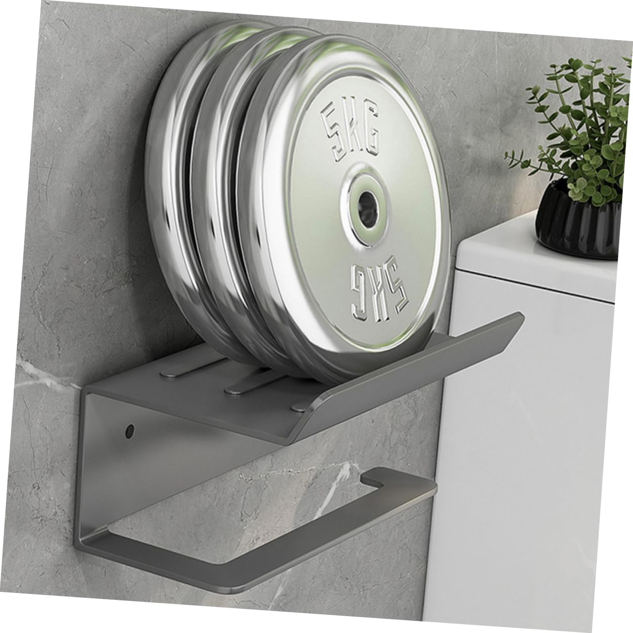 2pcs Bathroom Toilet Paper Holder Storage Tray Wall-Mounted Tissue Organizer Stylish Iron Design Punch Installation for Use