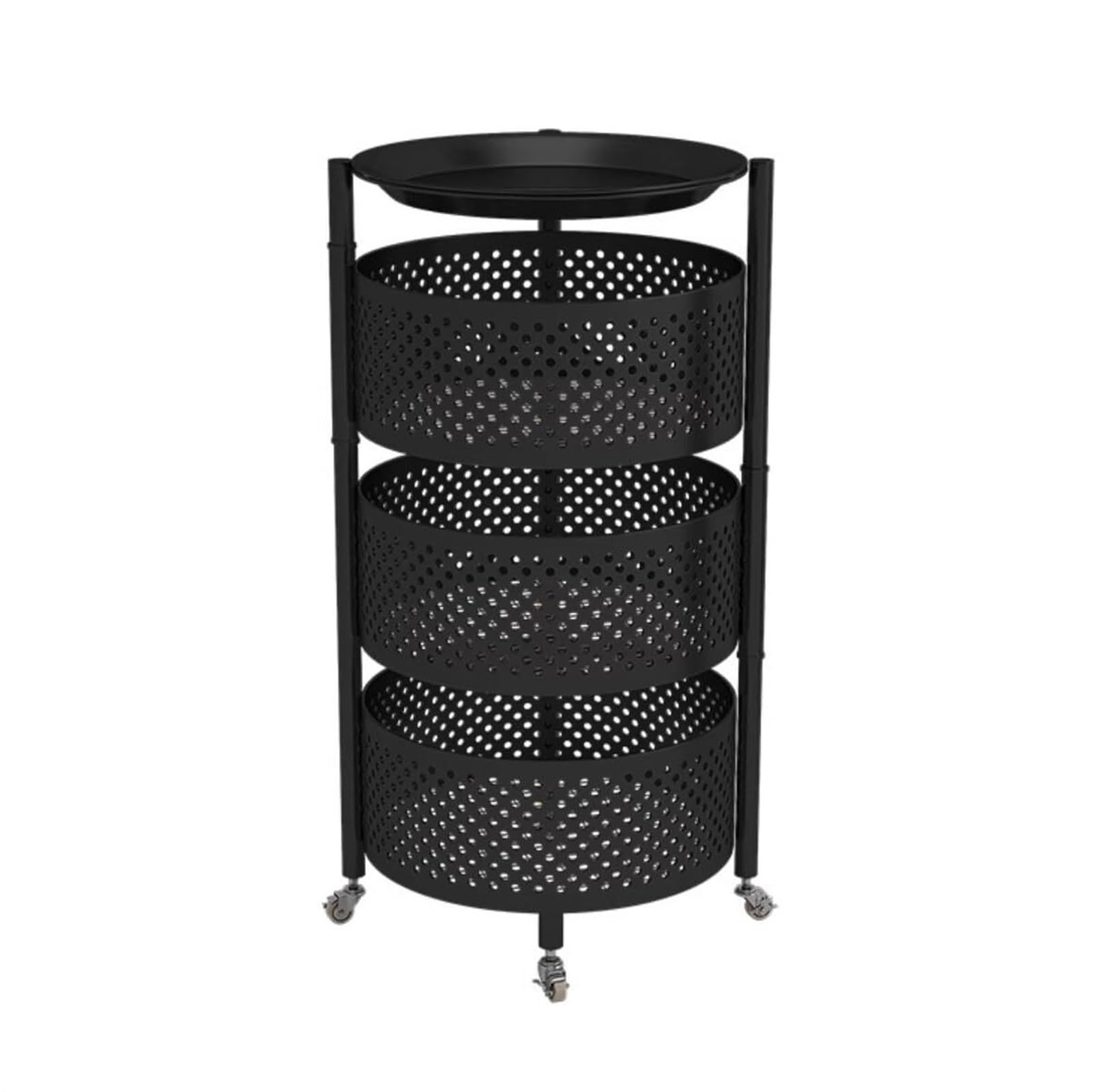 Rolling Kitchen Sto Cart - Carrello in metallo con ruote, design rotondo rotante, perfetto per vetables e frutta, multifunzione, per casa e cucina