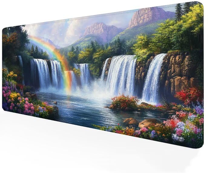 Tapis de souris gamer arc-en-ciel grand sous-main confort pour le télétravail