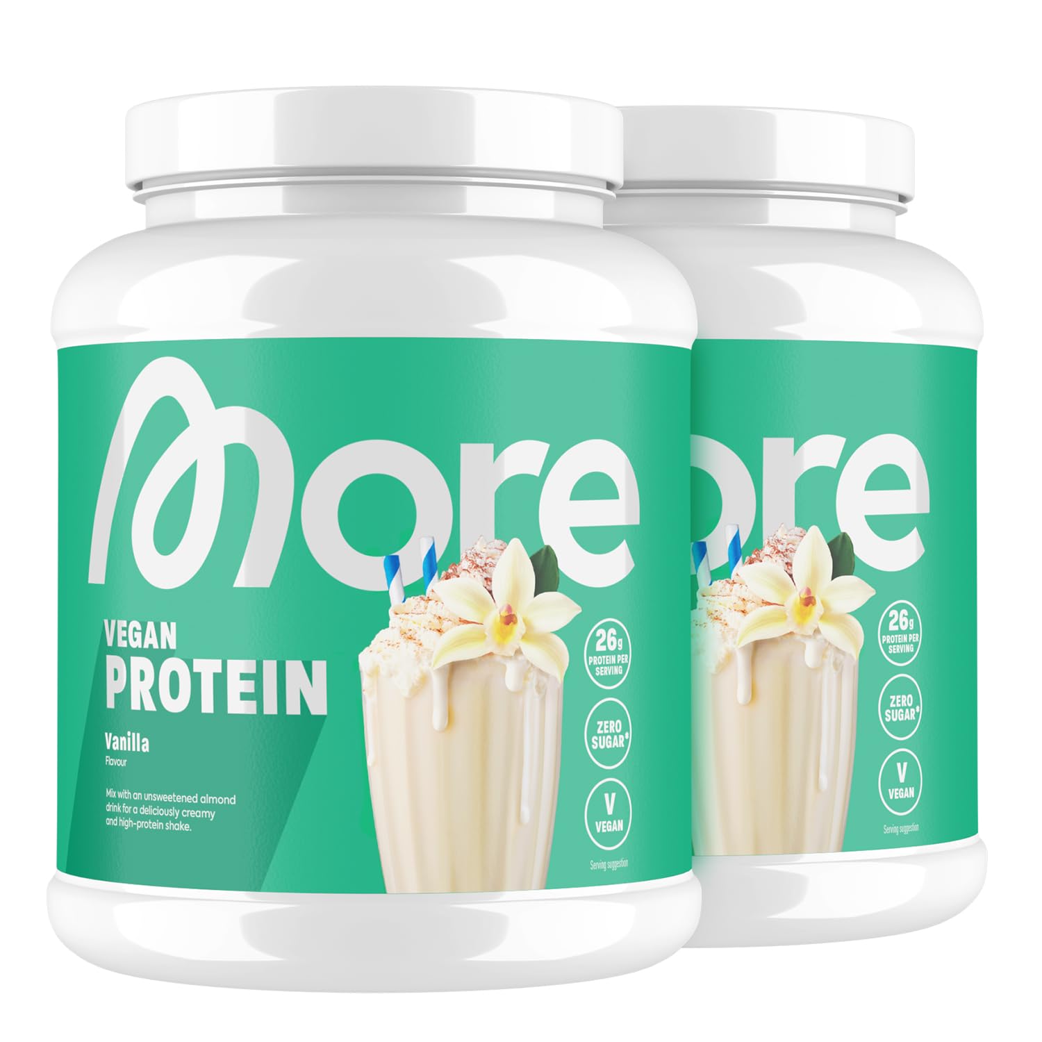 MORE NUTRITION Vegan Protein, Vanilla, 2x600g