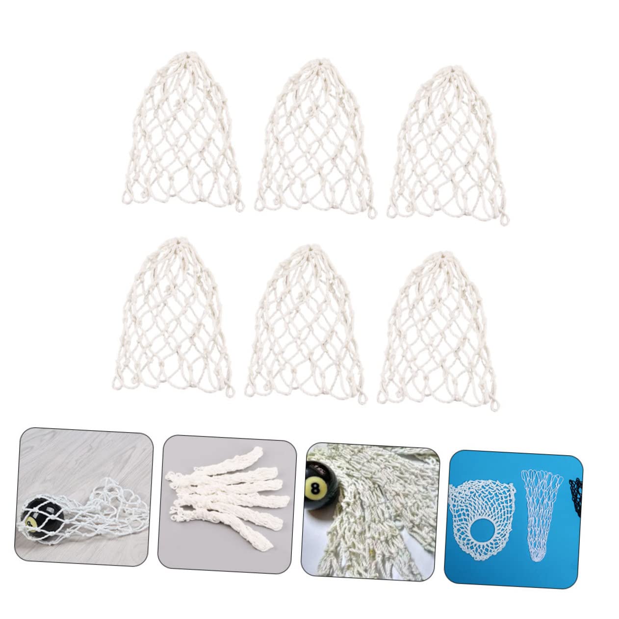 BESPORTBLE 2sets Billiard Net Containers Sturdy Pool Table Pockets Billiards Equipment Holders 6pcs*2