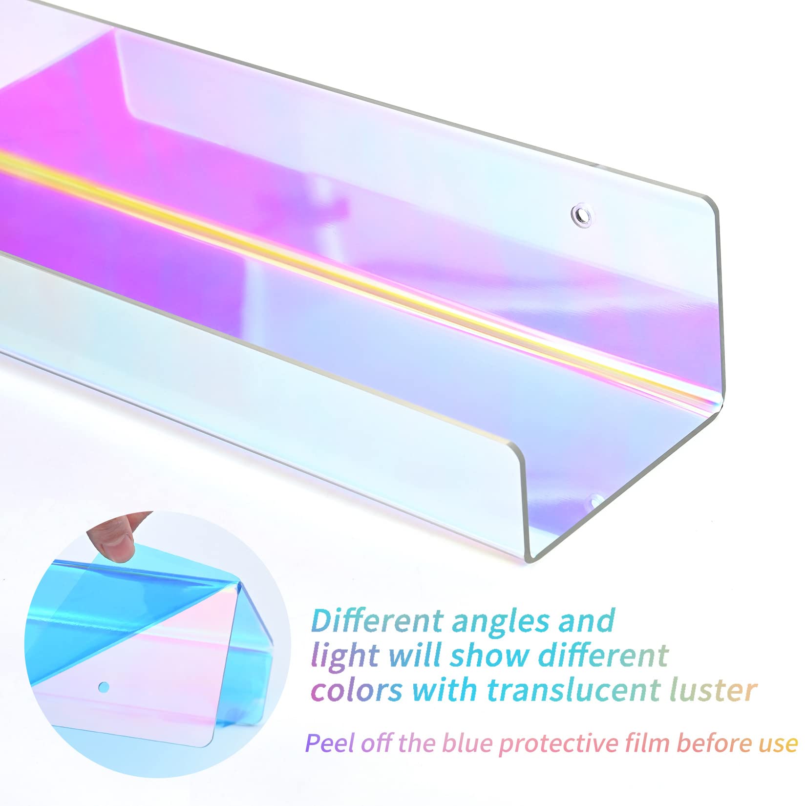 Estante Flotante acrílico de 2/4 Uds., Estante montado en la Pared de Color arcoíris, estantes Simples de Almacenamiento para baño, estantes para Especias de Cocina