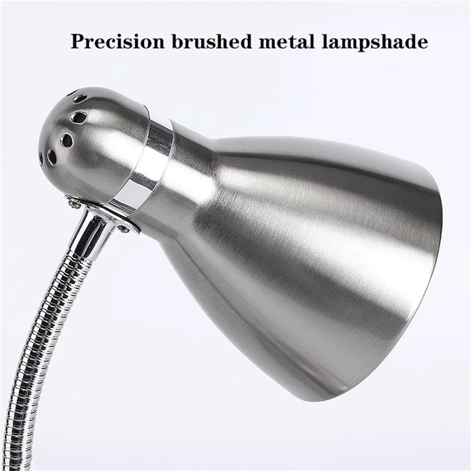 Lampade da tavolo Lampada da scrivania a LED, Lampada da scrivania flessibile a collo di cigno in acciaio inossidabile, Luce da lettura dimmerabile con 3 modalità di illuminazione, Protezione for gli