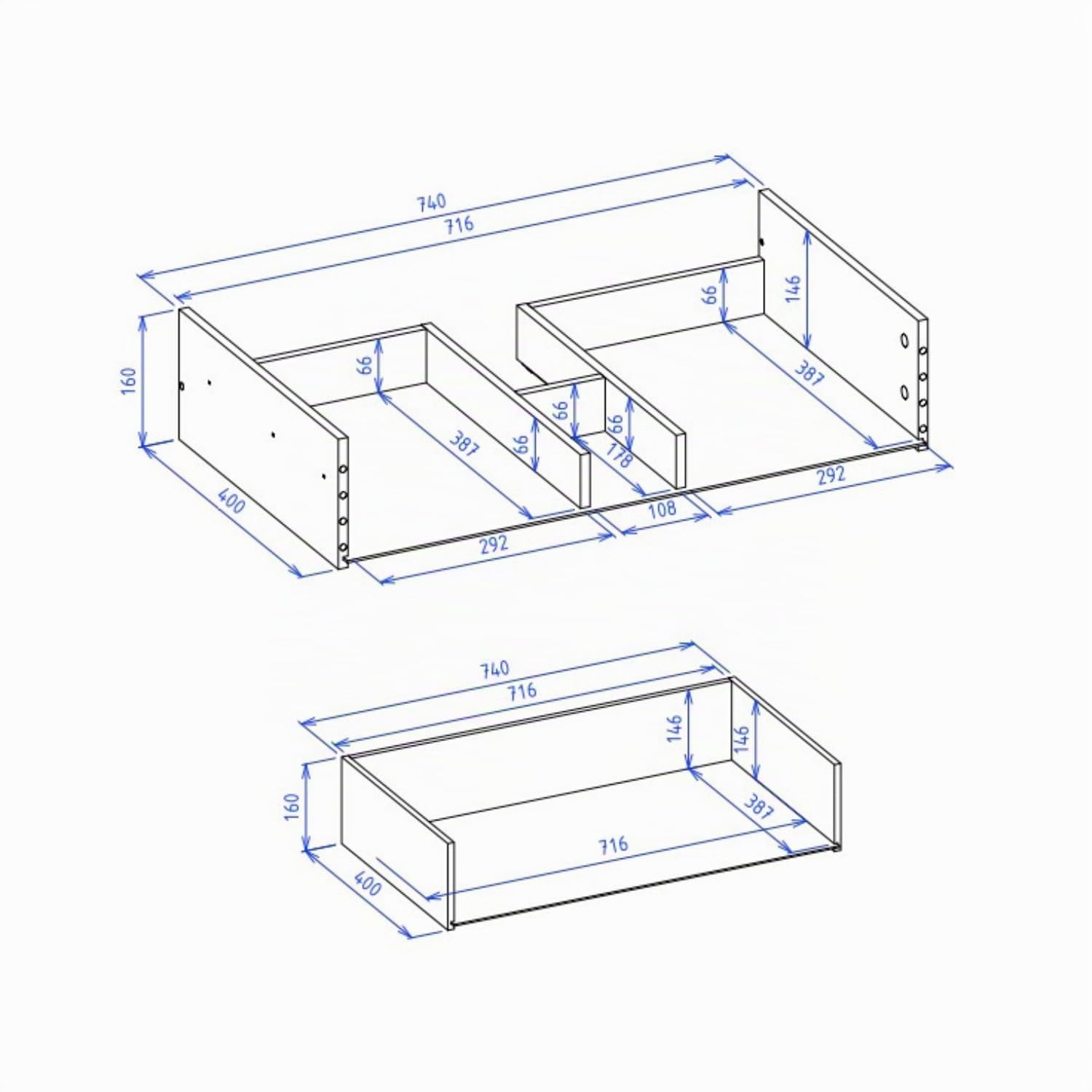 BADPLAATS Meuble Sous Vasque Rimini 80 Cm Blanc Mat Meuble Avec Tiroirs