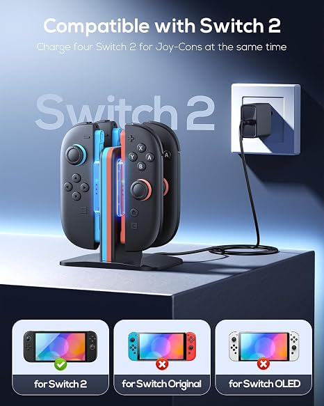 Auarte Controller Charger for Nintendo Switch 2 2025 Joycon