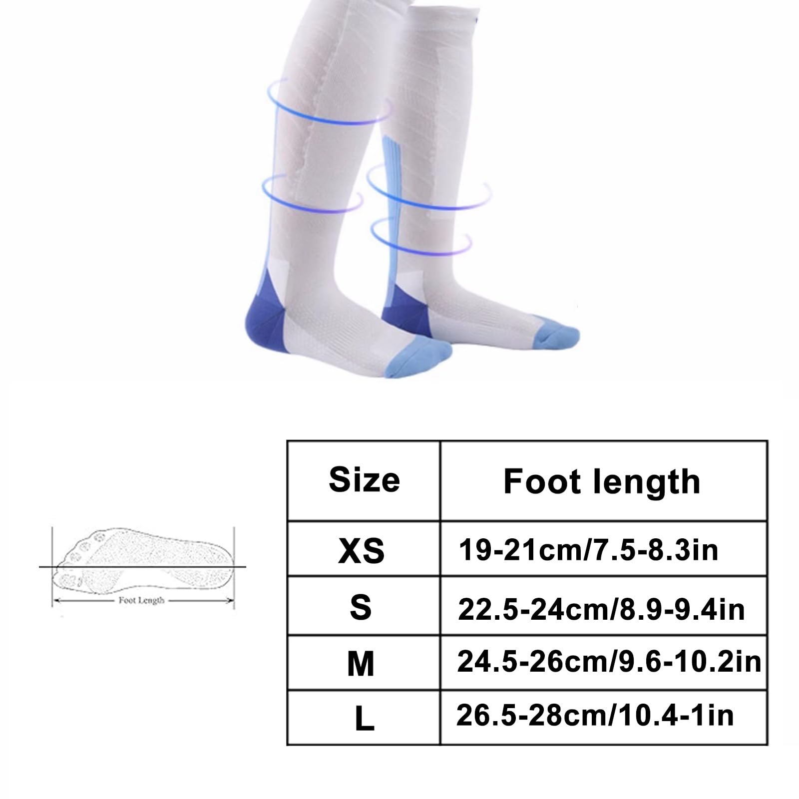 Fechtsocken, Verbesserter Funktioneller Stufendruck, Atmungsaktive Fechtsocken Geeignet für Florett, Degen und Säbel(M)