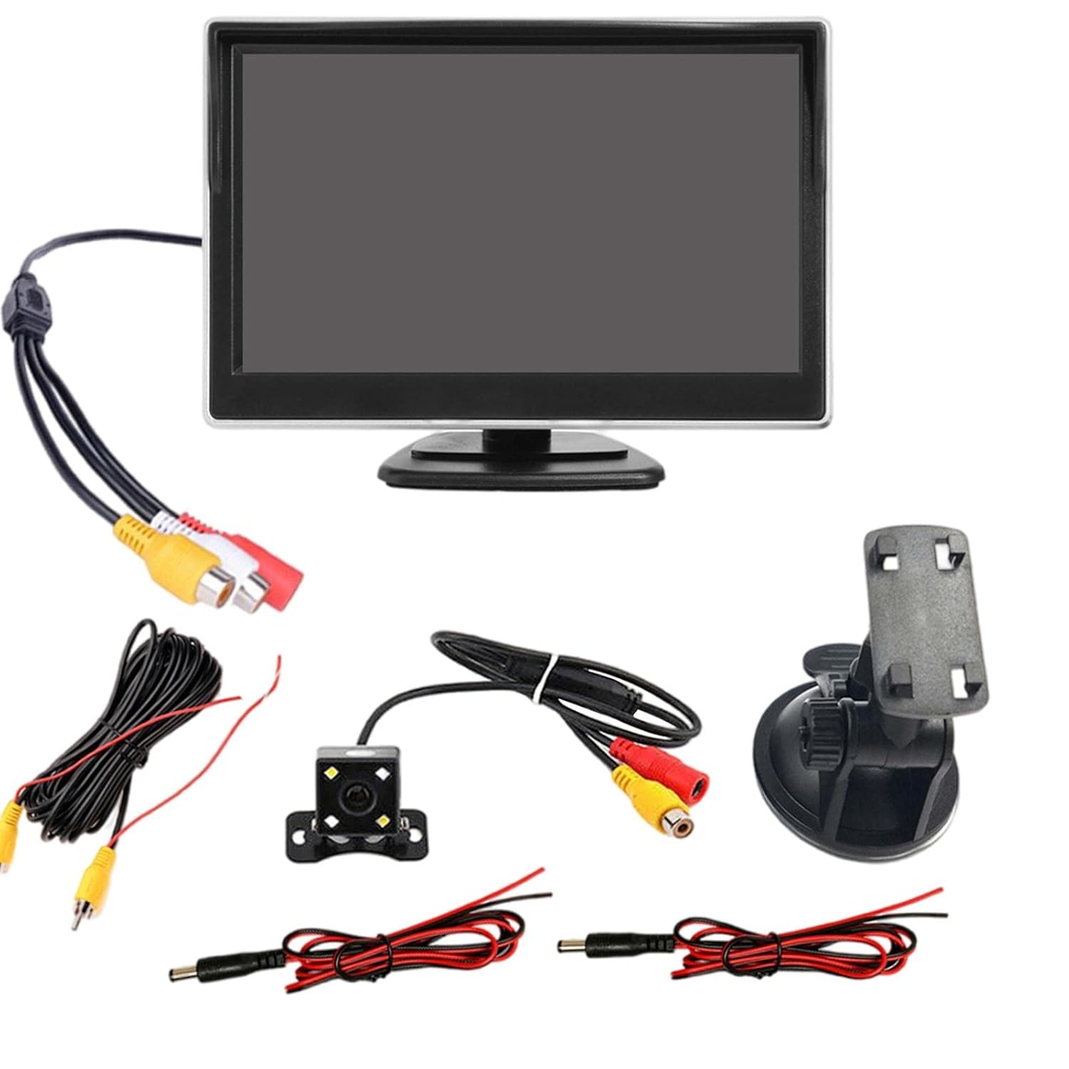 SHOVIARAswadh 5in 4 LED Car Rear View Camera Monitor Rear View Camera