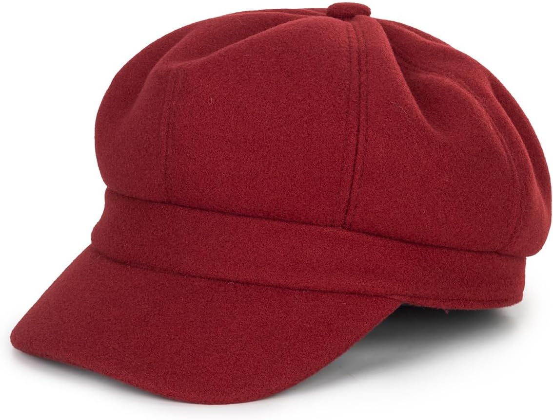 Winter 8 Panels Newsboy Caps for Kids Boys Girls Vintage Herringbone Weed Flat Beret Hat for 4 to 8 Years