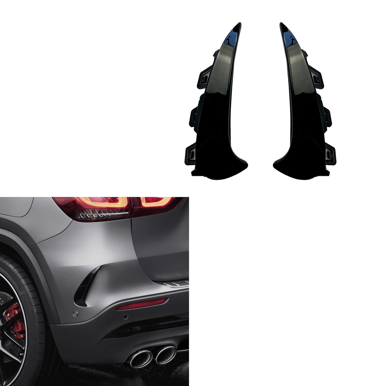 FALMDCQ Compatible pour Mercedes-Benz GLA-Class H247 GLA200 260 GLA35 45 2020 , Becquet de Couteau à Air Latéral de Pare-Chocs Arrière, Séparateur de Canard, Garniture de Phare Antibrouillard FALMDCQ Compatible pour Mercedes-Benz GLA-Class H247 GLA200 260 GLA35 45 2020 , Becquet de Couteau à Air Latéral de Pare-Chocs Arrière, Séparateur de Canard, Garniture de Phare Antibrouillard