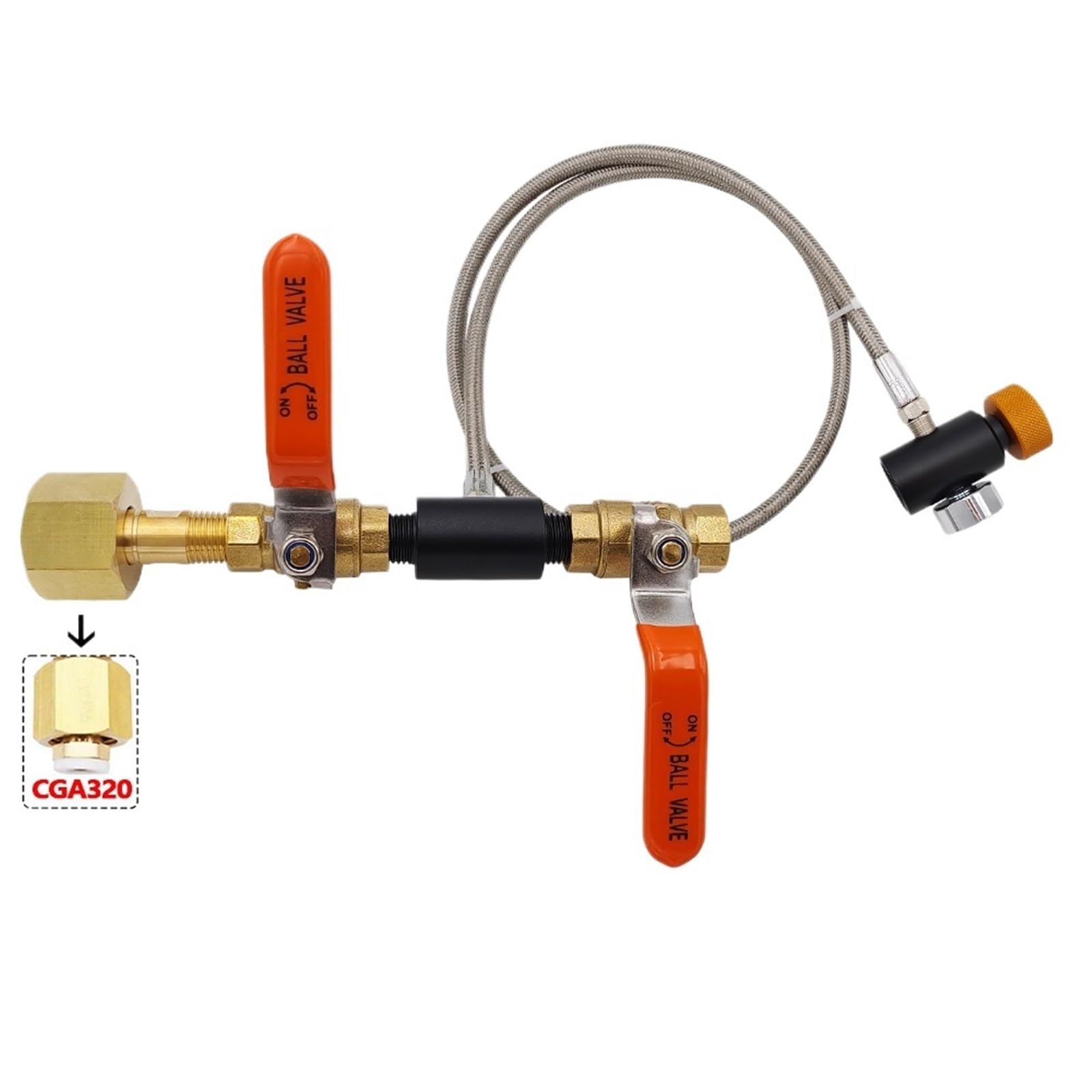 Recarga de CO2 for carbonatador de agua con gas for cilindro (botella) desde el tanque de dióxido de carbono W21.8-14 CGA320(CGA320 36inch)