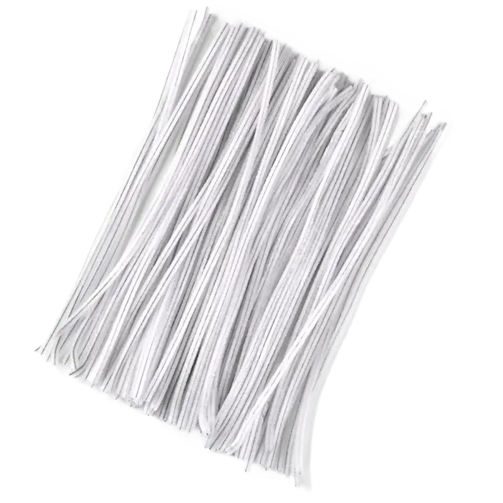 Scovolini Colorati per Lavoretti 200/300/500 pz Steli di Ciniglia Filo di Filo Striscia Stringa di Feltro Multicolor Tessuto Forniture Fatte A Mano Fai da Te(White,300pcs)