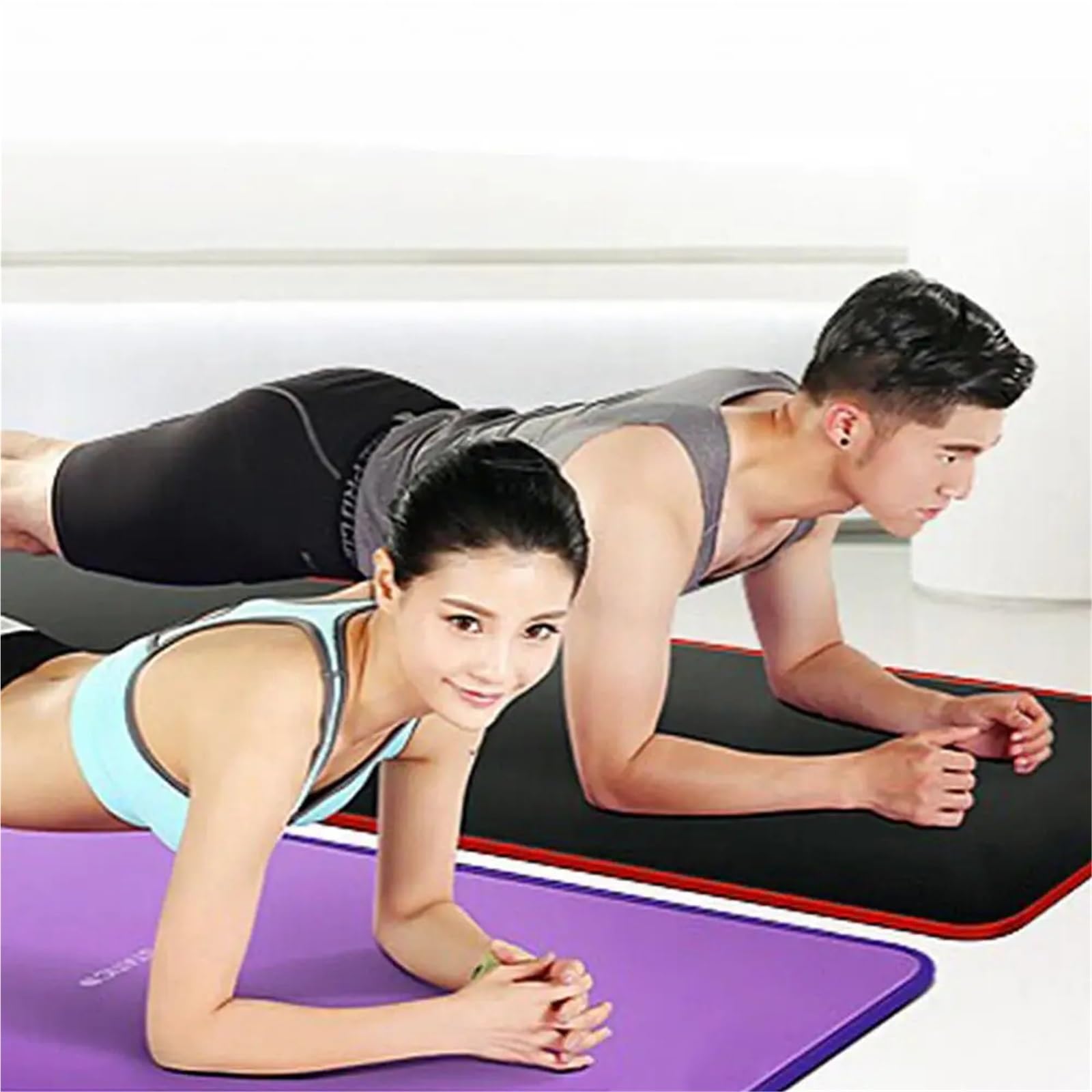 Esterilla de yoga gruesa para hacer ejercicio, antideslizante, gruesa, para gimnasio, deportes, pilates, pilates, estiramiento, gimnasia, gimnasio y campamentos