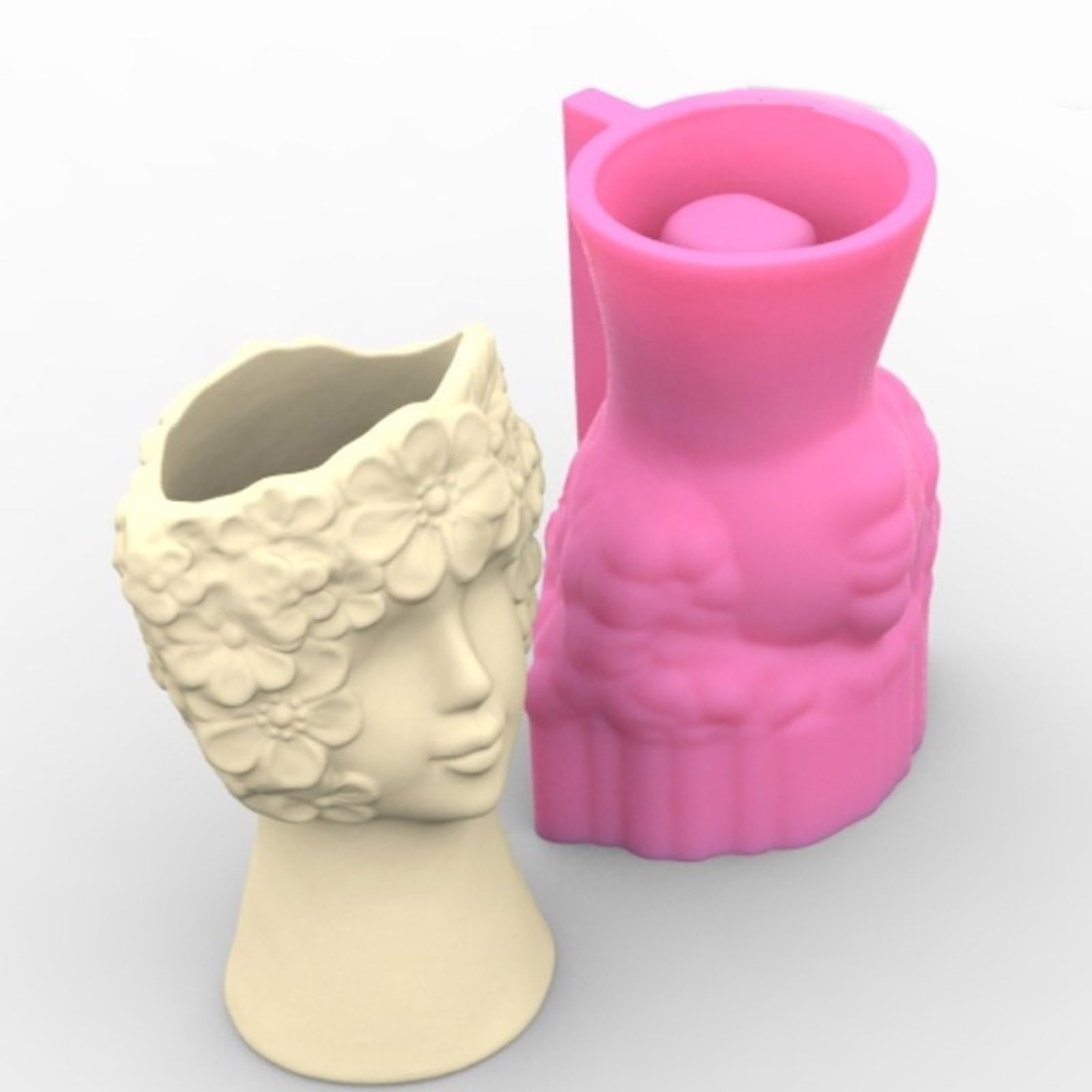 Moldes para macetas, moldes para jarrones, forma de figura humana, flexible, textura de silicona para florero