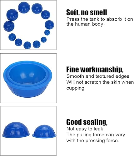 Miniatura 4 de Juego de terapia de ventosas de silicona, 12 unidades, masaje corporal, ventosas, ventosas, salud, ventosas, para aliviar el dolor, relajación