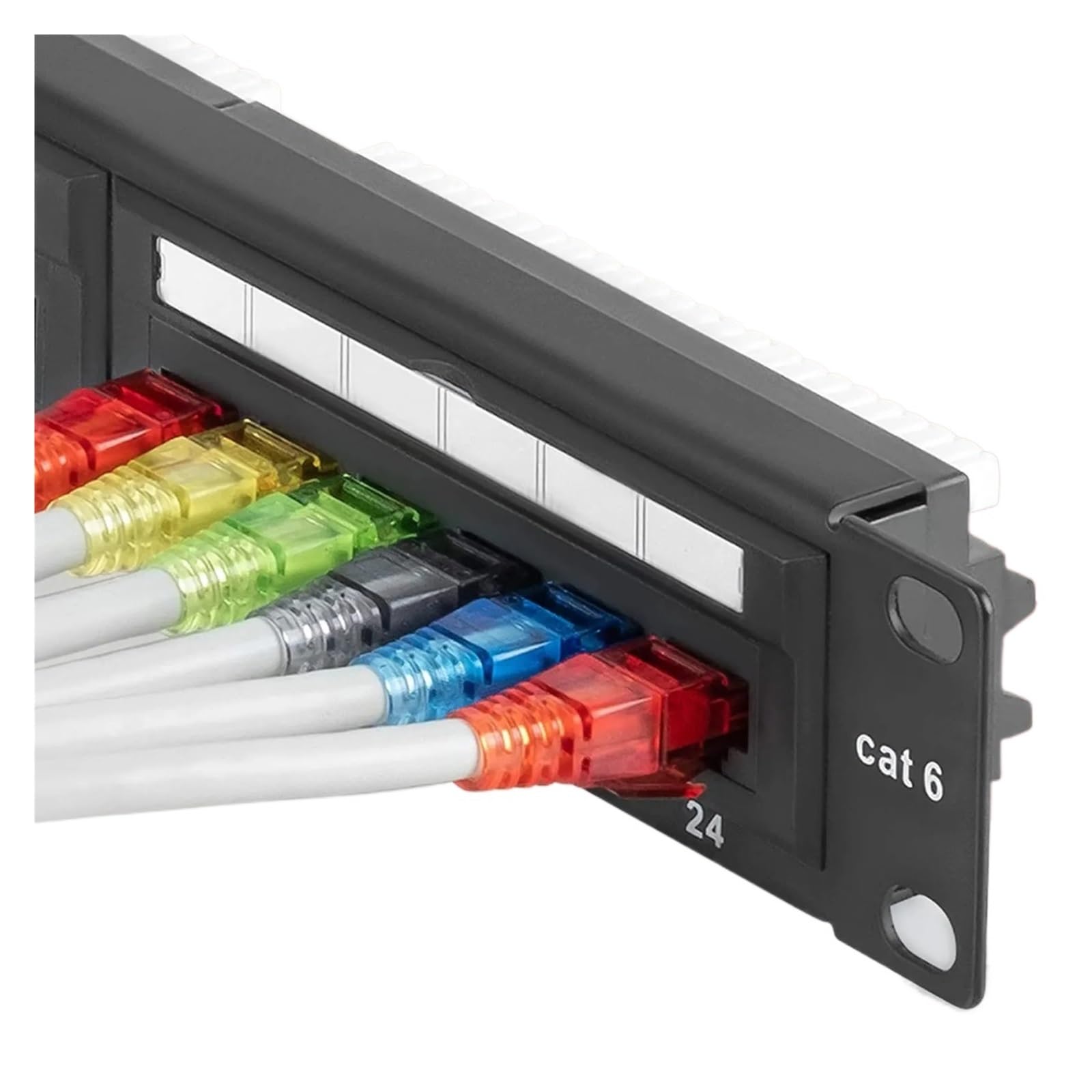 Conector recto RJ45 Cat6, enchufe modular EZ Crimp (30 piezas, botas verdes)