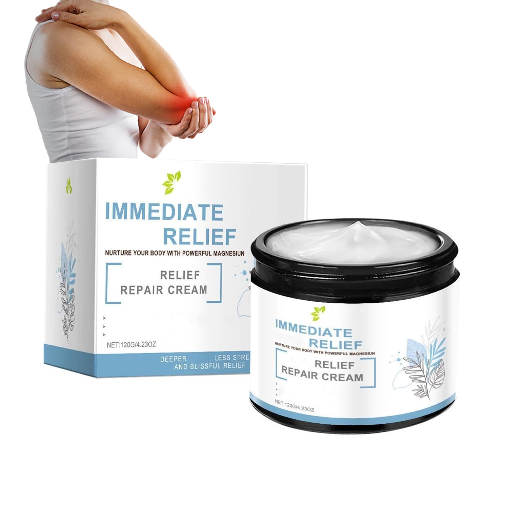 Ourlyard Magnesium Pain Relief Cream,Professional Joint Repair Creams,Natural Joint Gel Effective Relief for Back, Neck, Hands, Knee, Natural Ingredients for all Skin Types(1PCS)