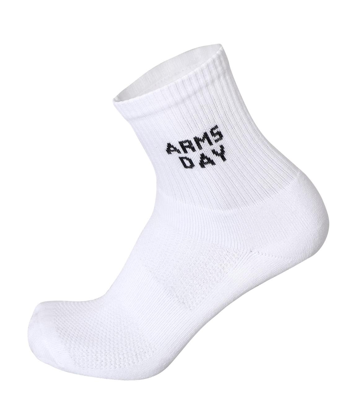 JIVAACHI Workout Crew Socks, Cotton, Mesh Top, Cushioned Sole, Pack of 5 Pairs, White, Free Size 3