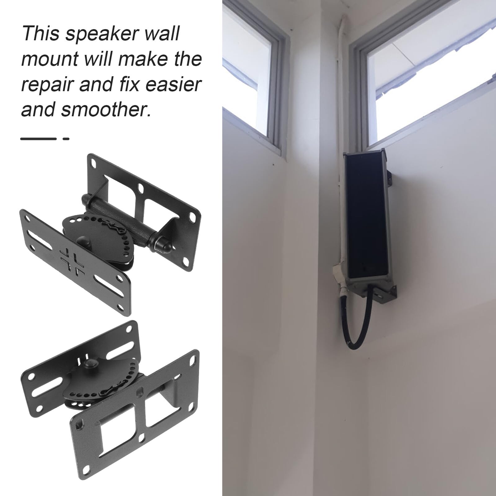 Support Mural Rotatif pour Enceinte, Style Vertical, Alliage de Zinc Noir