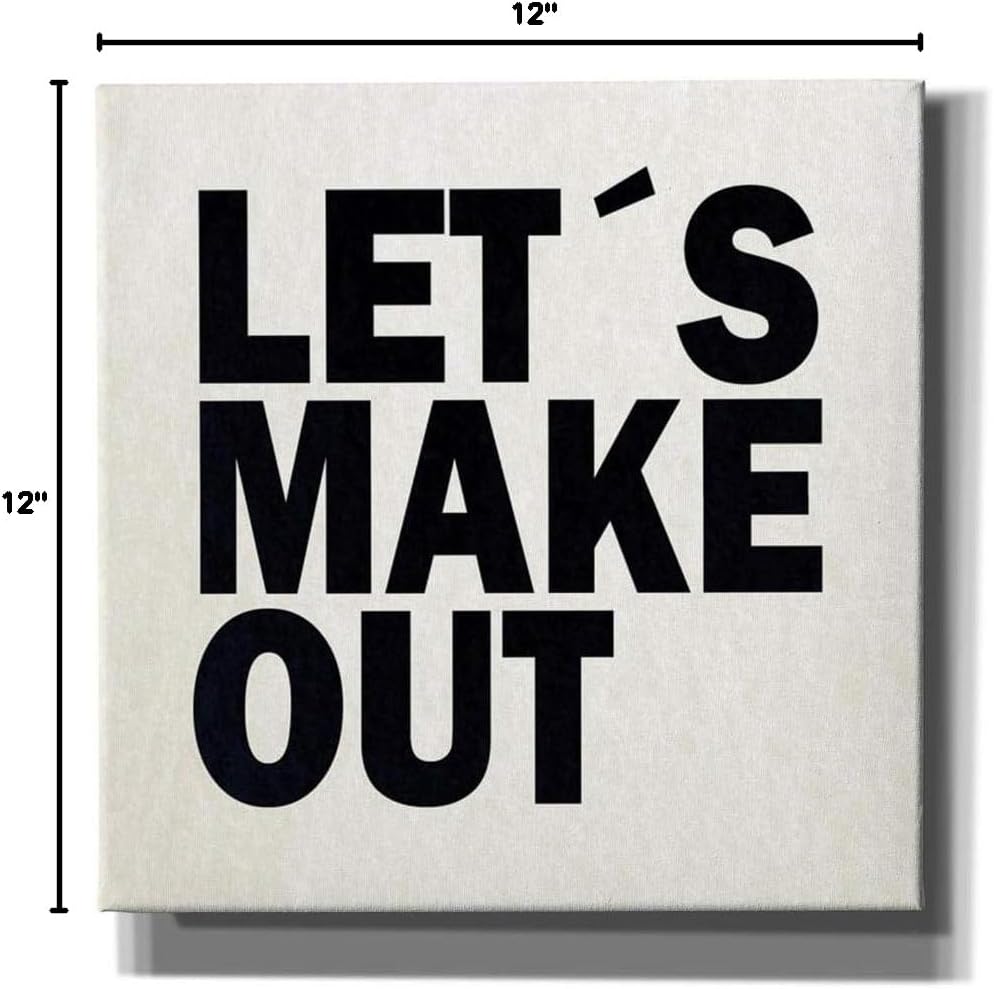 Epic Graffiti Let's Make Out by Nicklas Gustafsson Giclee Canvas Wall Art, 12" x 12", Black