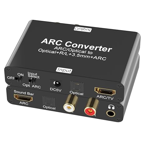 HDMI ARC Audio Extractor 192kHz DAC Audio Converter Tendak ARC/Optical Toslink SPDIF to SPDIF RCA L/R 3.5mm Aux Stereo Audio Adapter HDMI ARC Audio TV Adapter and Digital to Analog Audio Converter